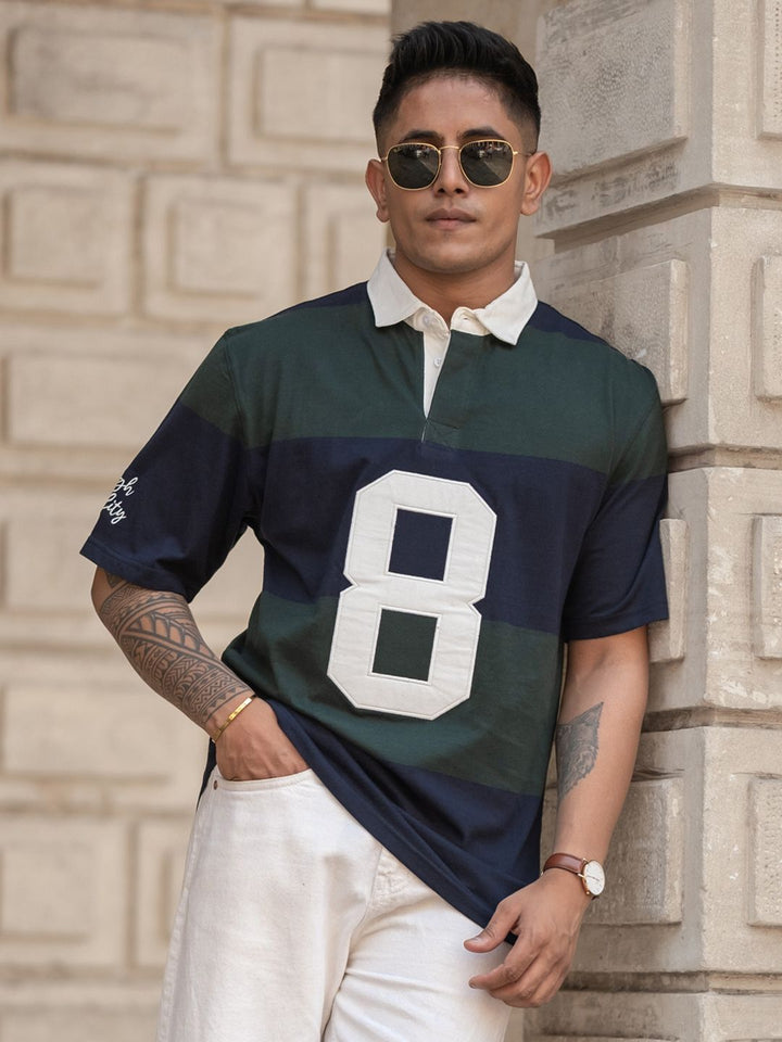 Powerlook Men Colourblocked Polo Collar Pure Cotton T-shirt