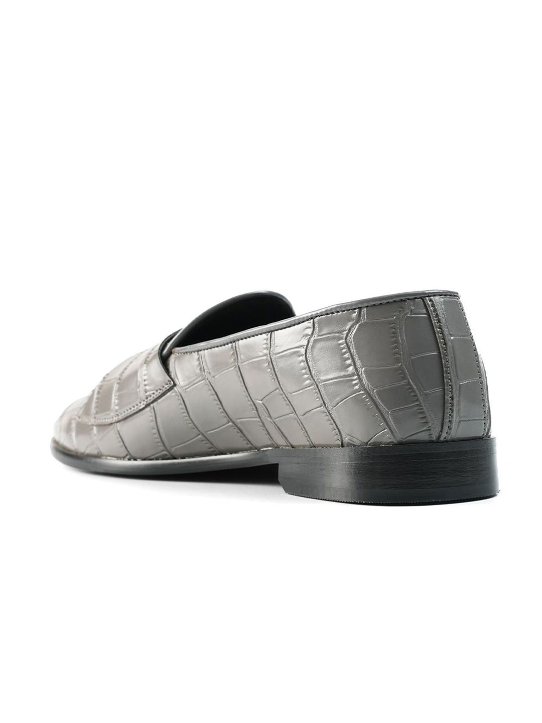 MONKSTORY Eclecta Croco Side Hook Slip Ons - Grey