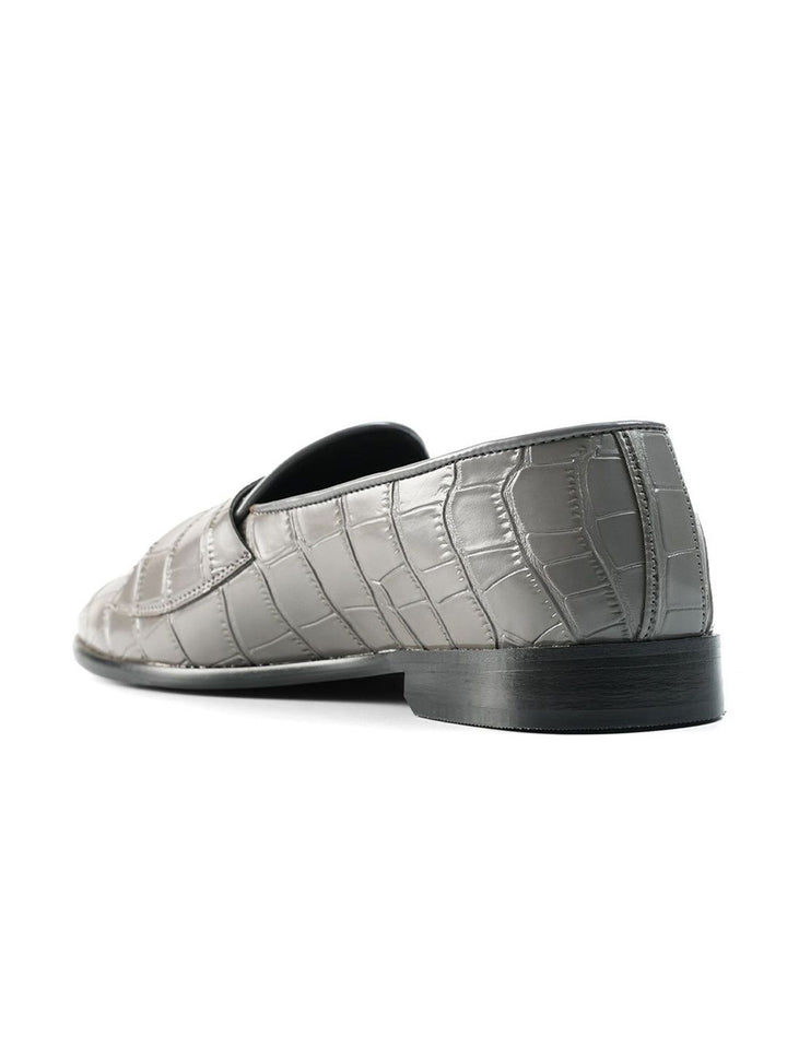 MONKSTORY Eclecta Croco Side Hook Slip Ons - Grey