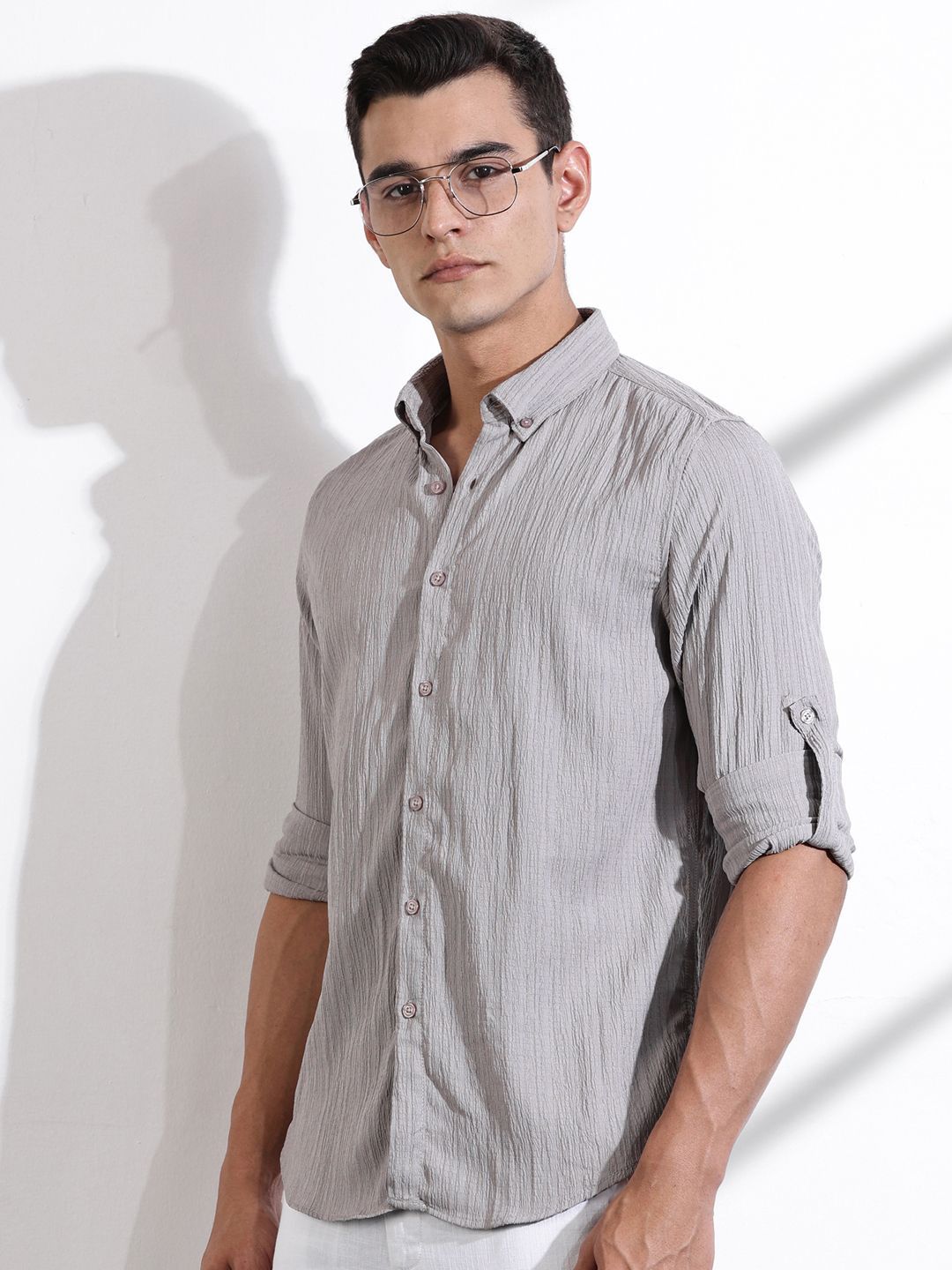 Thomas Scott Men Classic Slim Fit Opaque Casual Shirt
