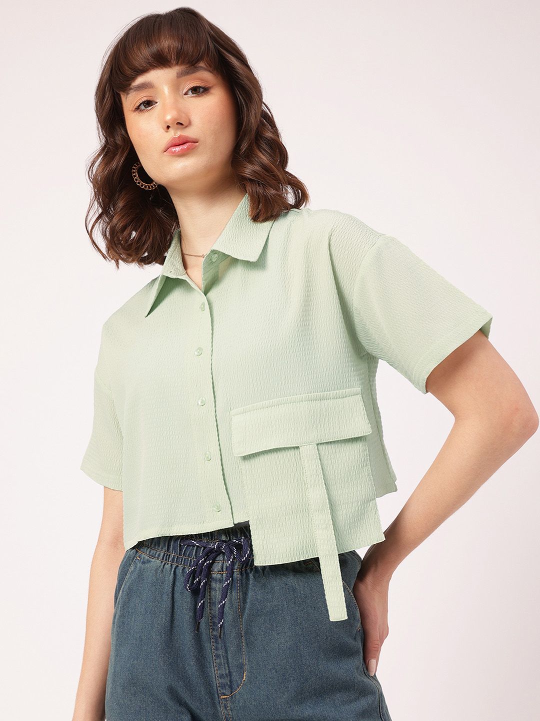 DressBerry Boxy Crop Shirt