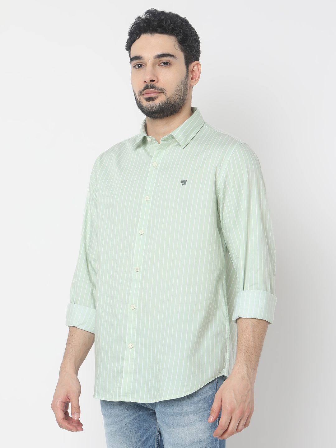 SPYKAR Slim Fit Opaque Striped Casual Shirt