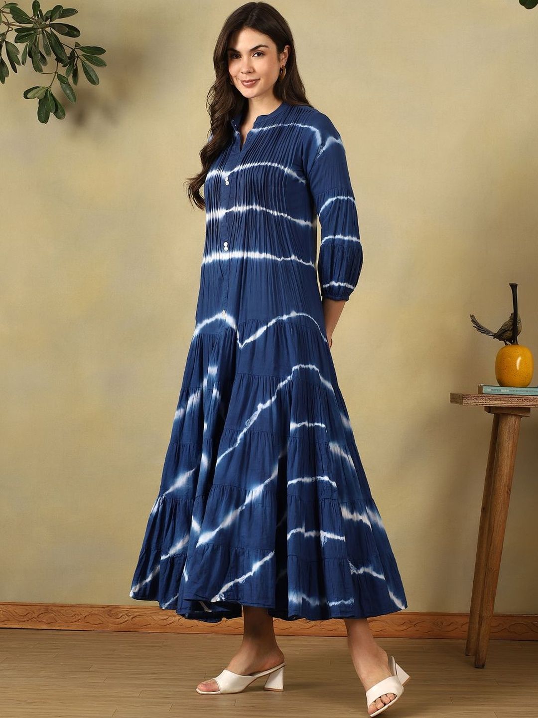 Mamicha Tie and Dye Dyed A-Line Midi Dress
