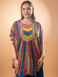 Mamicha Printed Pure Cotton V-Neck Tunic With Palazzo Co-Ords