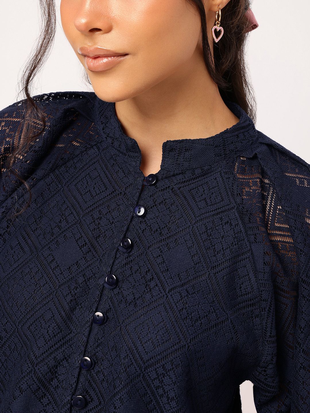 DressBerry Lacey Affair Puffy Raglan Ease Shirt