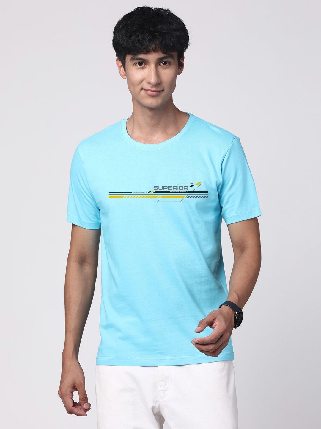 ADRO Men Graphic Printed Round Neck Cotton T-shirt