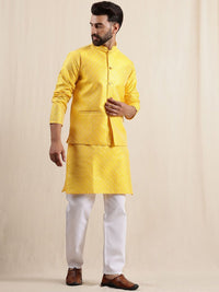 Anouk Men Sulam Kurta Biasa dengan Baju Tidur & Jaket Nehru