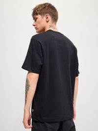 THE BEAR HOUSE Men Typography Printed Round Neck Pure Cotton Oversized T-Shirt