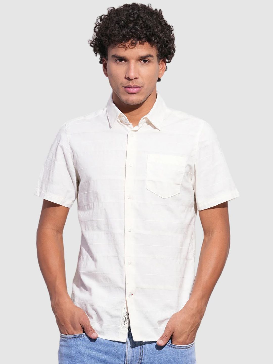 Being Human Men Classic Slim Fit Horizontal Stripes Opaque Striped Casual Shirt