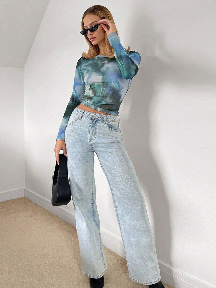 DressBerry Women Abstract Printed Fitted Top