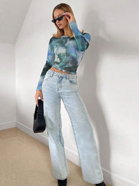 DressBerry Women Abstract Printed Fitted Top