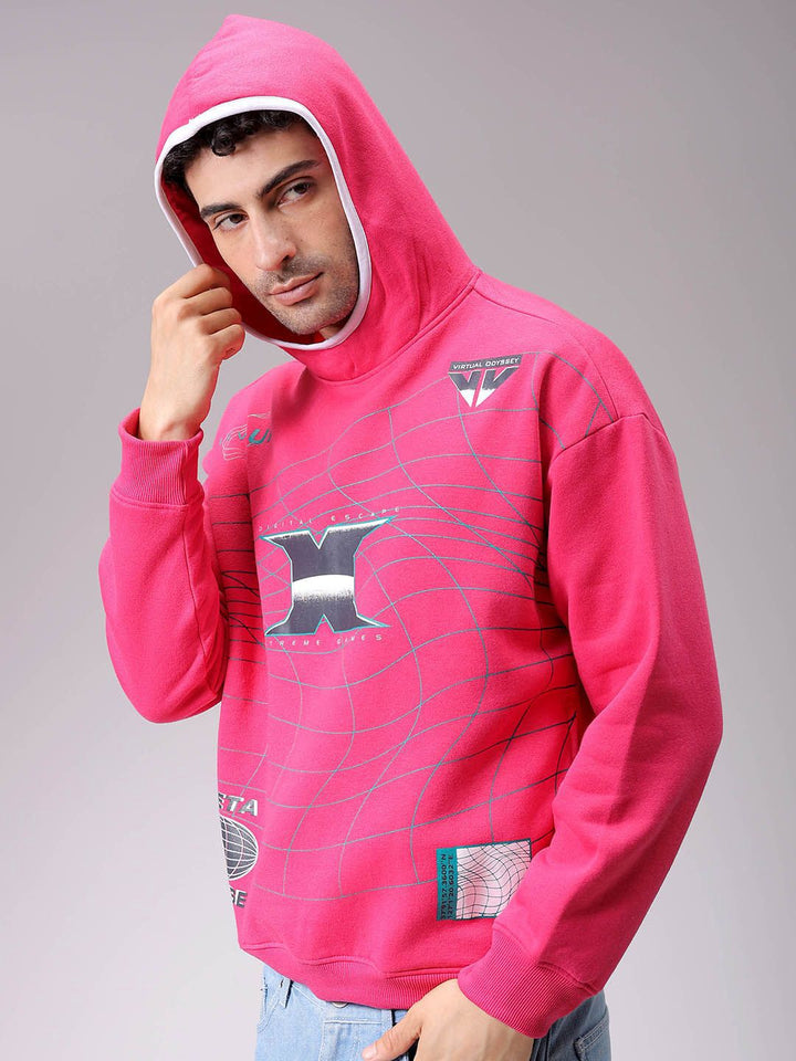 The Indian Garage Co Men Printed Hooded Sweatshirt