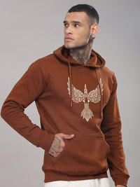 ADRO Lelaki Graphic Printed Hod Cotton Pullover Sweatshirt