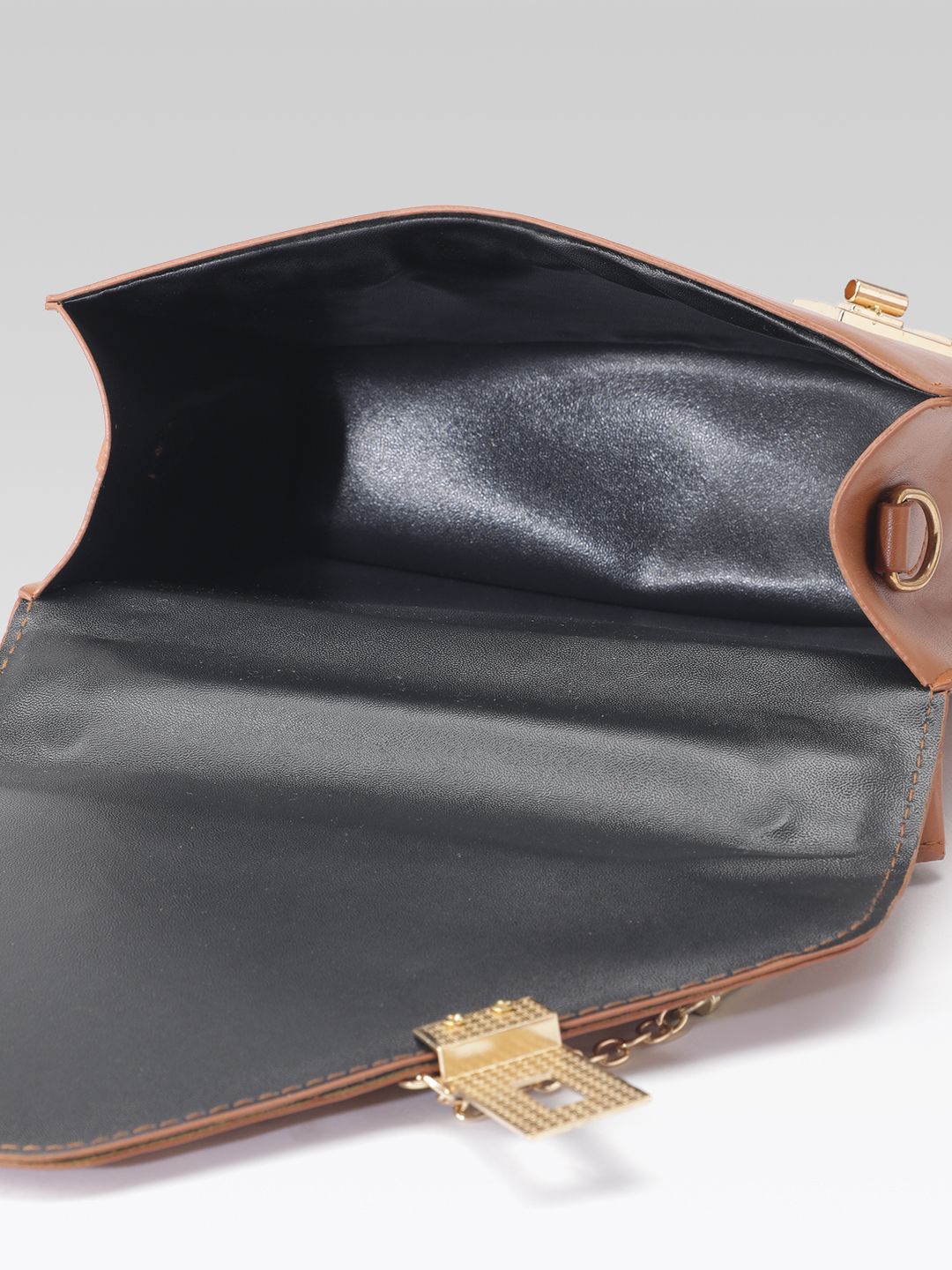 DressBerry Quilted Structured Satchel Bag
