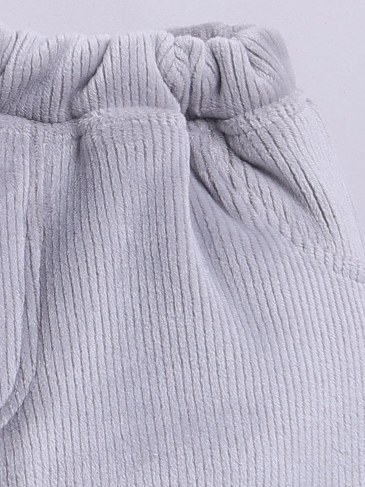 Moms Love Infant Boys Ribbed Velvet-Finish Pure Cotton Sweatshirt With Joggers