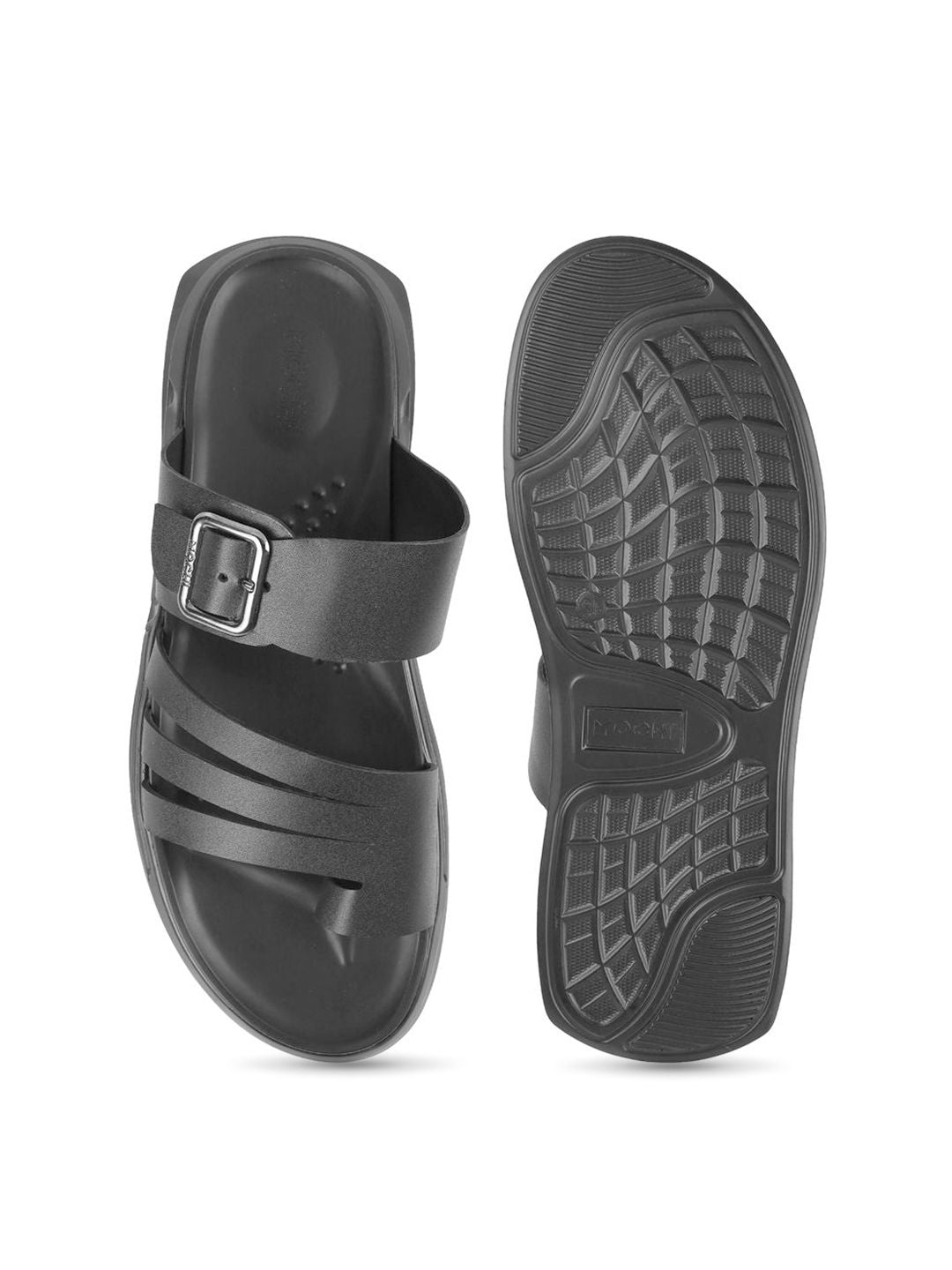 Mochi Men Leather Comfort Sandals with Buckle