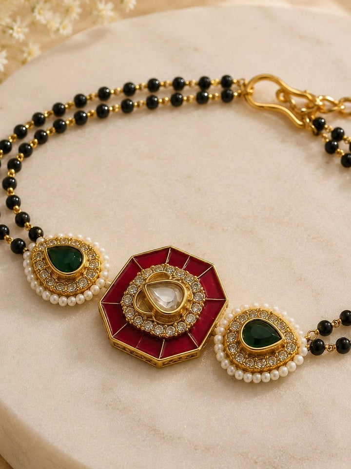 Gelang Multistrand Saduran Emas PANASH Loyang Wanita Enamel