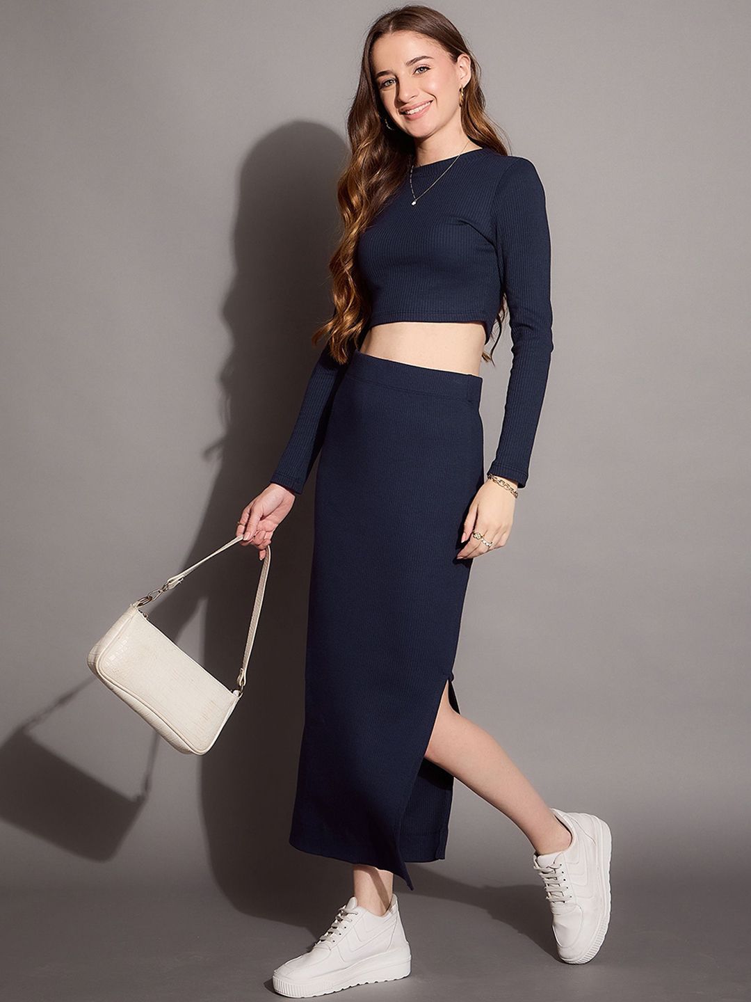 SASSAFRAS BASICS Rib Pencil Midi Skirt