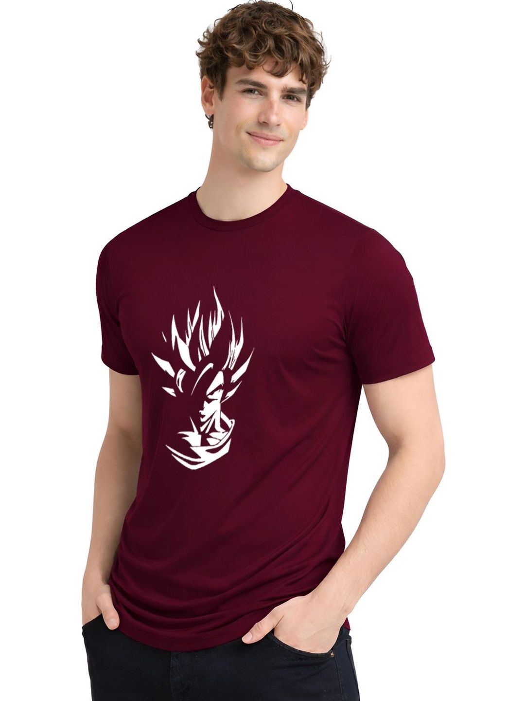 ADRO Graphic Printed Leher Bulat Lengan Pendek Regular Fit Pure Cotton T-shirt