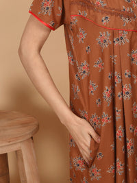 Sweet Dreams Women Floral Printed Pure Cotton Maxi Nightdress
