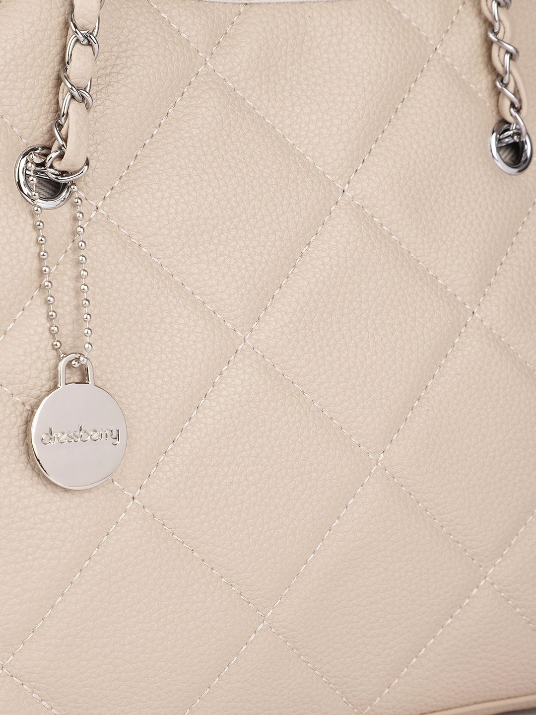 DressBerry Textured Structured Shoulder Bag with Quilted