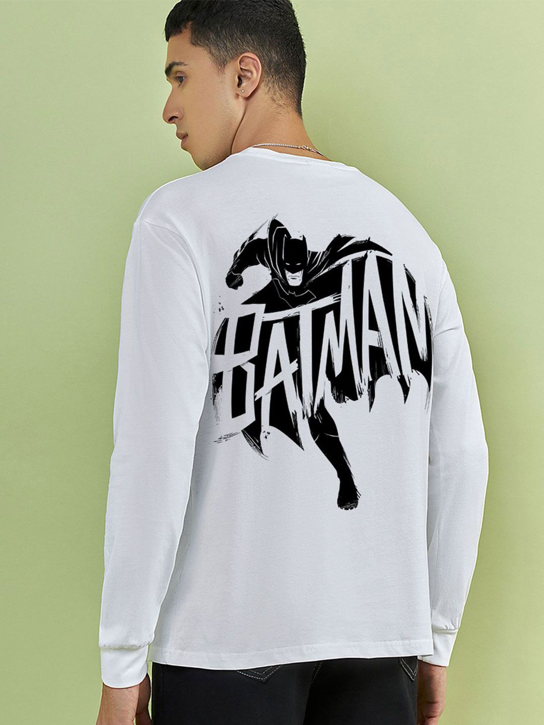 Bewakoof Official DC Merchandise Batman Graphic Printed Pure Cotton Oversized T-Shirt