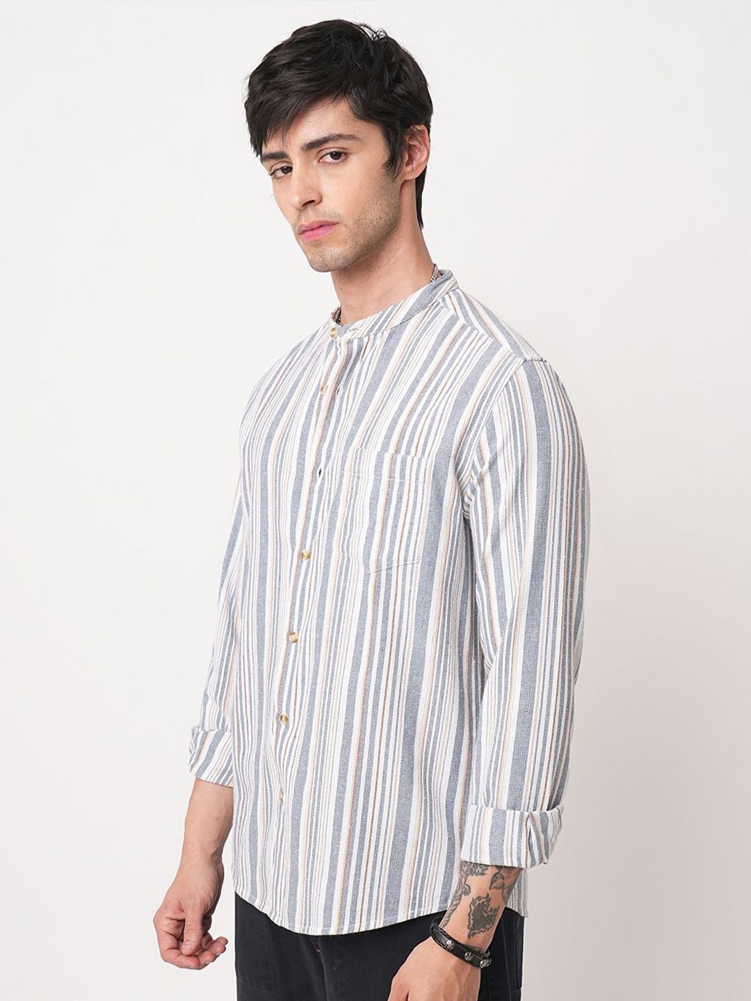 VASTRADO Men Classic Slim Fit Striped Casual Shirt