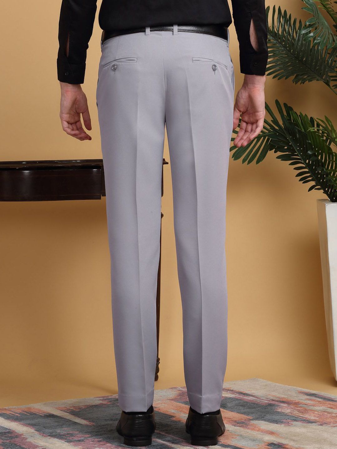 KLOTTHE  Men Solid Mid-Rise Slim Fit Formal Trouser