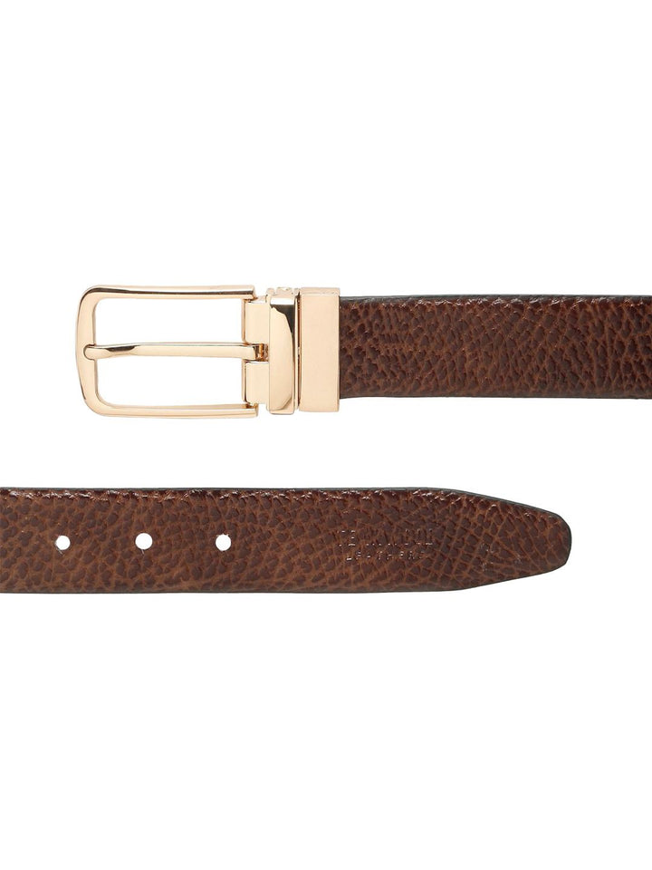 Teakwood Leathers Men Textured Leather Reversible Formal Belt