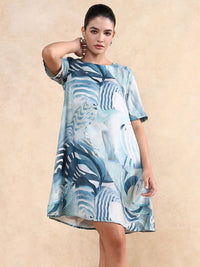Rareism Women Abstract Printed A-Line Mini Dress