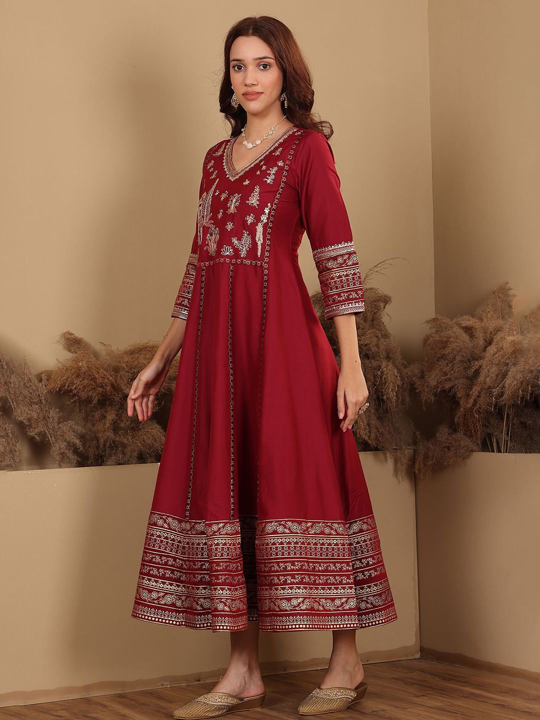 W Women Ethnic Motifs Fit & Flare Maxi Dress