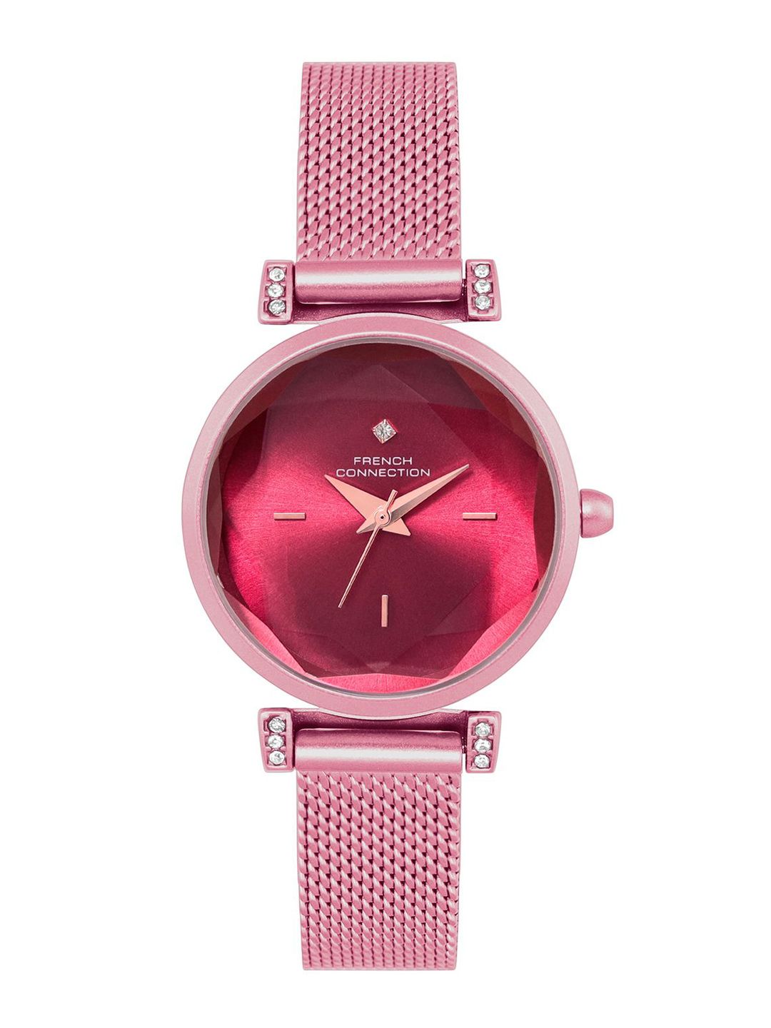 Sambungan Perancis Wanita Dial & Gelang Keluli Tahan Karat Tali Analog Watch FCU5RM
