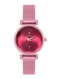 Sambungan Perancis Wanita Dial & Gelang Keluli Tahan Karat Tali Analog Watch FCU5RM