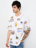SPYKAR Men Conversational Printed Round Neck Cotton Relaxed Fit T-shirt