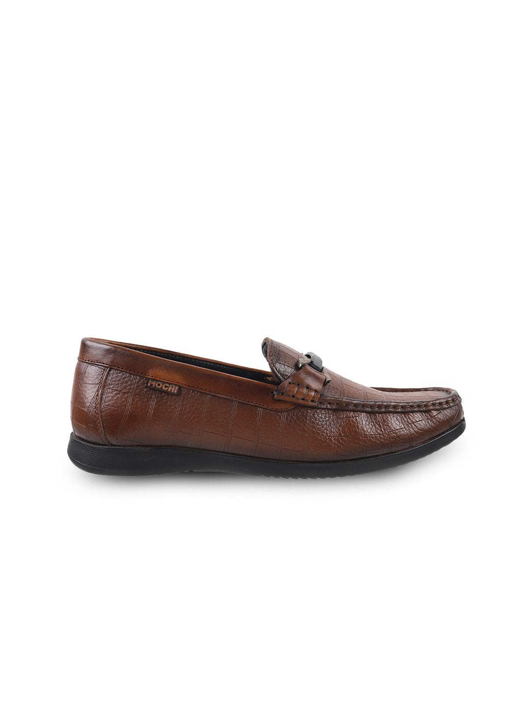 Mochi Men Textured Leather Formal Loafers
