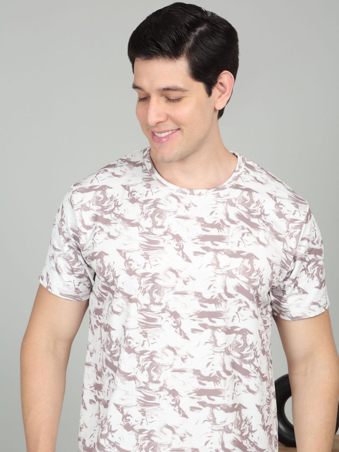 Sweet Dream Men Abstract Printed Round Neck Short Sleeves T-shirt Pyjamas Nightsuits