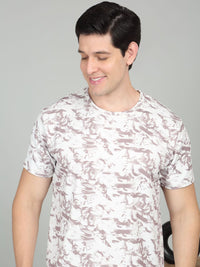 Sweet Dream Men Abstract Printed Round Neck Short Sleeves T-shirt Pyjamas Nightsuits